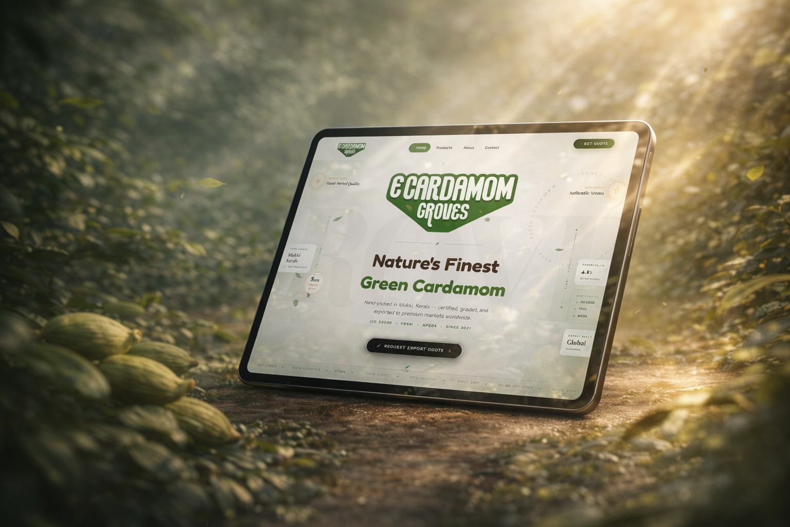 E Cardamom Farms website design