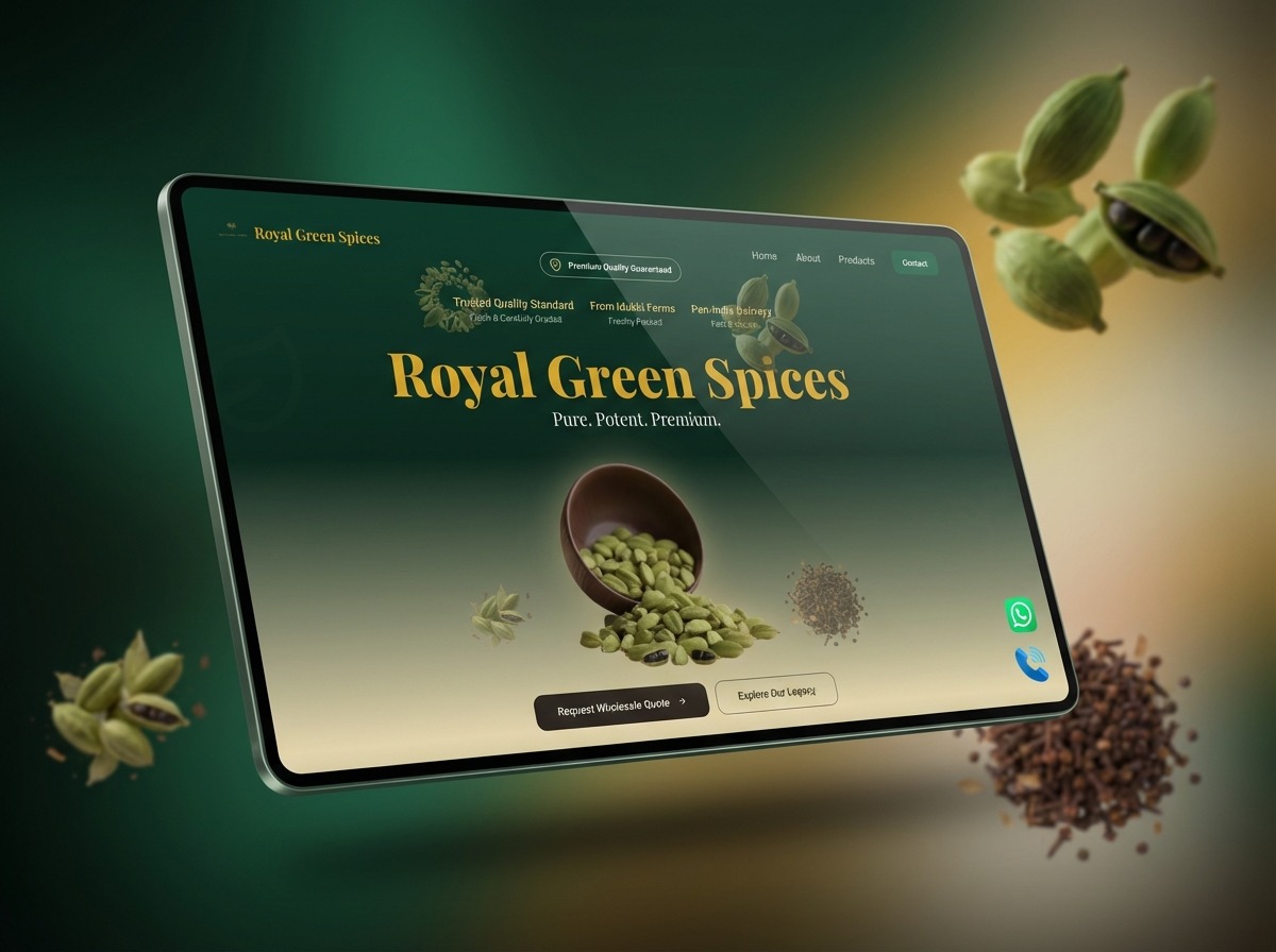 Royal Green Spices website design
