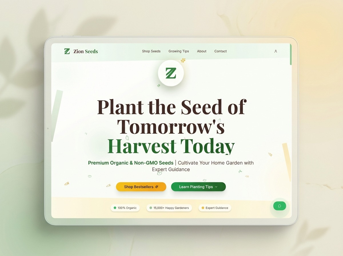 Zion Seeds website design